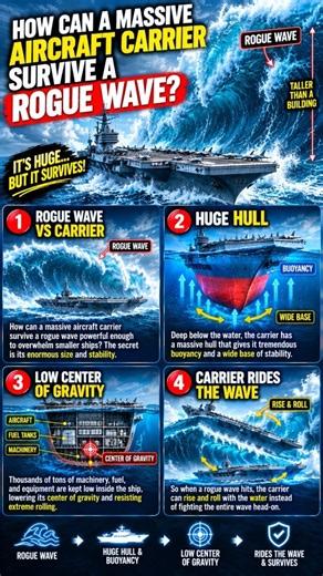 How Can an Aircraft Carrier Survive a Rogue Wave? 🌊🚢