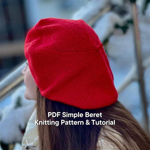 PDF Easy Beret Knitting Pattern and Tutorial En Ru for Beginners - Etsy