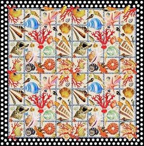 Italian Satin Stretch Silk Panel | Shells and Coral Print Fabric, Made in Italy - Etsy Australia