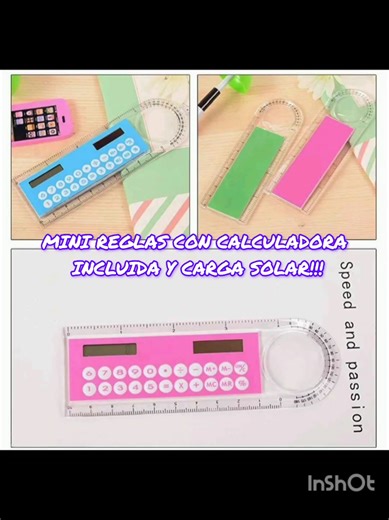 Mini Reglas con Calculadora Solar para Niños