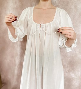 Ivory Cotton Chemise: Semi-sheer Nightgown, Ren Faire Layering Costume - Etsy