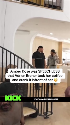 Amber Rose was SPEECHLESS that Adrien Broner took her coffee and drank it infront of her 😳 #adrienbroner #deenthegreat