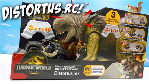 Jurassic World Rebirth Track 'N Chomp Distortus Rex RC Electronic Car Chase! Review