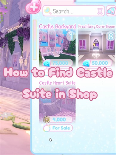 How to find the castle heart suite in shop! The suite is only available in realms that's why you can't see it when you're in dorms! #royalehigh #royalehighroblox #royalehighvideos #royalehighcontent #robloxroyalehigh