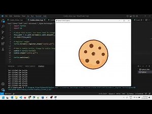 Cookie clicker in Python Turtle video 2 - displaying a gif instead of a turtle