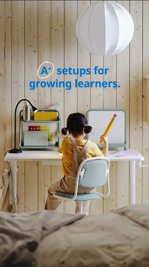 IKEA India on Instagram: "School’s back. So is study time. Set your kids up with desks that grow with them just like their curiosity. [Back to school, Multifunctional furniture, Study table] #IKEA"