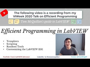 VI Week 2020: Efficient Programming - Templates, DQMH Modules and IDE Extension in LabVIEW