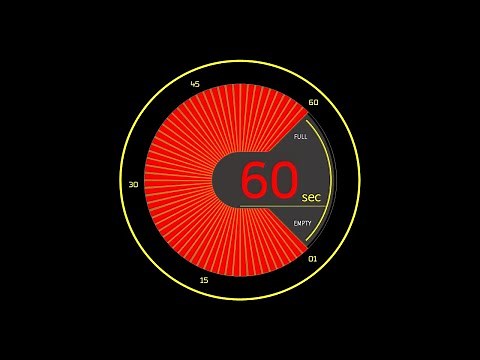 60 Second Timer with Music - Red Circle Countdown