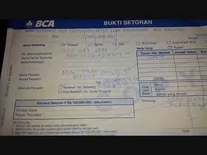 BUKTI SETORAN TUNAI BANK BCA