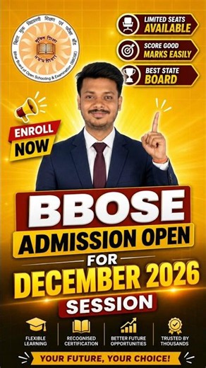 Bihar Open School (BBOSE) Dec 2026 Admission Started – Don't Miss Last Date!#bboseadmission2026