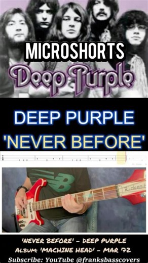 NEVER BEFORE - DEEP PURPLE | FRANKS BASS COVERS #microshorts 🔥