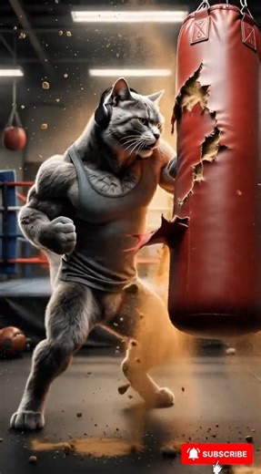 Muscular Cat Destroys The Gym | Funny AI Animation | Mythic World Studio #shorts
