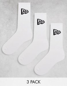 New Era flag logo 3 pack socks in white | ASOS