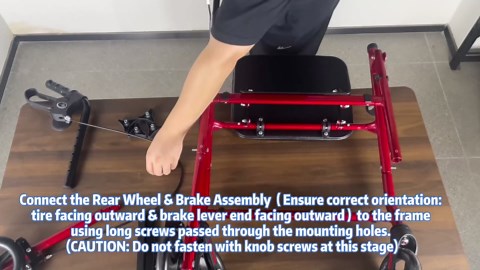 Foldable Rollator Walker with Seat for Seniors, All-Terrain Wheels, 350lb Capacity, Reinforced Inner Metal Rod for Easy Folding & One-Hand Carry, Lightweight Rolling Walker - Black