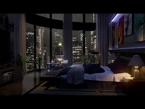 New York's night of thunderstorms and rain - 8 Hours rain on window | rain sounds | Cozy bedroom