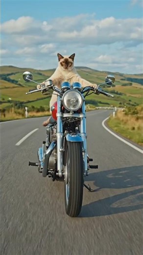 cat drive motircycle #cat#ai#iacat#motorcycle#drive#catshorts#catvideos