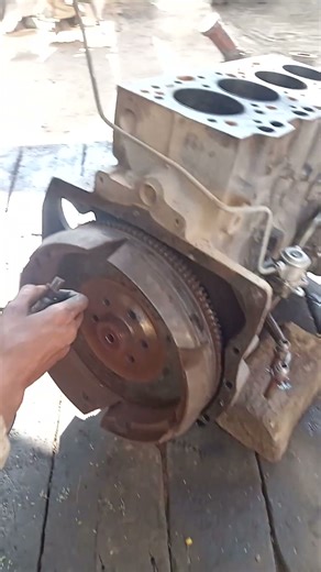 how to# amazing# video Massey Ferguson 375 tractor #flywheel# opening