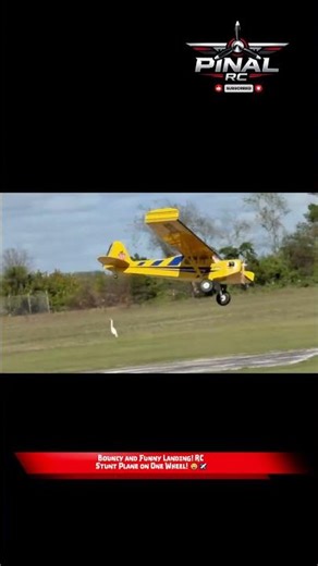 Funny Landing! RC Stunt Plane on One Wheel! 😄✈ #shorts