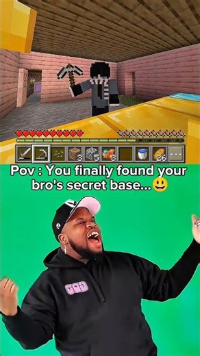 You finally found your bro's Secret base...😃 #minecraft #minecraftmeme #memes #shorts