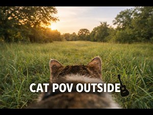 1 Hour Relaxing Cat POV (Collar Cam) | Outdoor Cats + Country Rockabilly Music