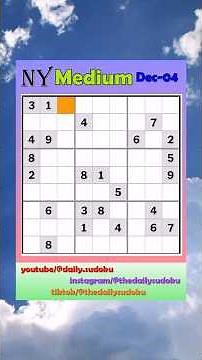 The New York Times Daily #Sudoku 2025-12-04 Medium #puzzle #games #education #braingames