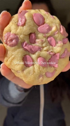 The official Valentine’s Day chocolate chip cookie 💕🍪 These Crumbl-style ruby chocolate chip cookies are thick, soft, and chewy, with beautiful pink ruby chocolate chips that make them perfect for Valentine’s Day baking. They have a classic bakery-style texture with a subtle almond flavor that makes them feel extra special without being complicated. Ingredients you’ll need: • ½ cup butter, softened (salted or unsalted both work) • ⅓ cup packed brown sugar • 2 tablespoons granulated sugar • 1 l