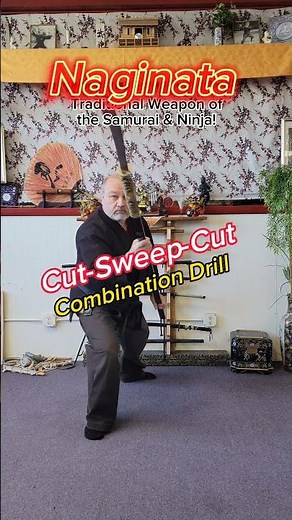 How to Train Martial Arts at Home 🥋 Naginata Drill #ninjutsu #shorts