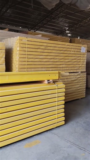 Wooden I-beams are formwork materials used in construction projects.