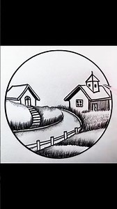 “Let’s Draw Beautiful Lake Scenery with Pencil ✏️ | Easy Nature Drawing | #shorts