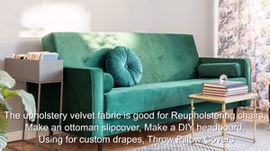 Yurdon Velvet Upholstery Fabric, 58 inches Wide (Ivory, 1 Yard)