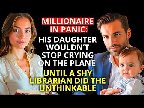 MILLIONAIRE IN PANIC his DAUGHTER wouldn’t stop CRYING on the PLANE — until a SHY LIBRARIAN did t