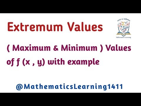 Extremum Values (Minimum & Maximum Values) / Two Variables Function / Examples #maths #viral