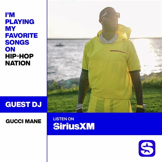 I’m playing some of my favorite songs on SiriusXM Hip Hop Nation. Listen now🥶 https://sxm.app.link/GucciManeGuestDJ | Gucci Mane