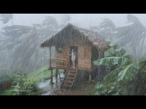 MOUNTAIN LIFE IN ASIA'S BIGGEST WIND STORM, RAIN WALK FOR RELAXATION