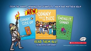 Sunny Rolls the Dice, by Jennifer L. Holm and illustrated by Matthew Holm is available now! The third book in the bestselling Sunny ☀️ series is full of heart, laughs, and adventure! Start reading 👉 http://www.scholastic.ca/books/view/sunny-rolls-the-dice #MiddleGradeMonday | Scholastic Canada