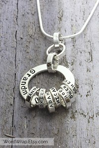 Personalized Grandma Necklace: Sterling Silver Grandkids Names - Etsy