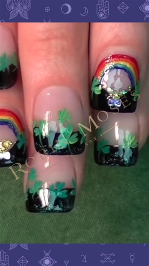 🌈💰🍀 Are your nails ready for St. Patricks Day?! 🌈💰🍀 #stpatricksday #nailart #robinmosesnailart #springnails2024 #rainbownailart #stpaddysday | Robin Moses Nail Art