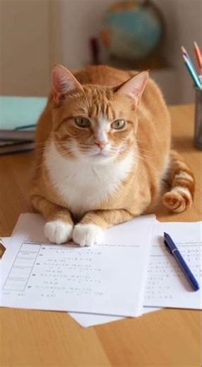 Cat gets angry at math homework! #shorts