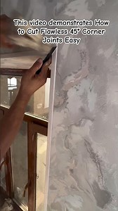 Perfect Miter Cut Trick for Wall Trim & Molding! #DIYHacks #HomeImprovement #WallMolding #MiterCut