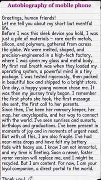 Autobiography of a Mobile Phone: A Creative Essay & Writing Guide for Students ✨