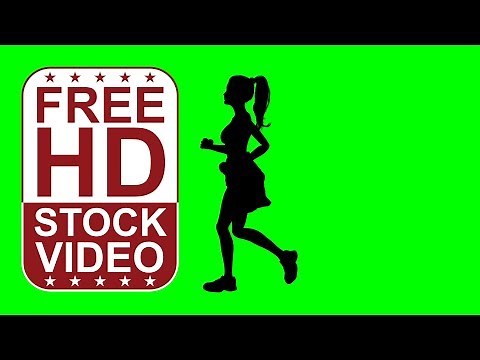 Free Stock Videos – athlete woman silhouette running, jogging on green screen seamless loop