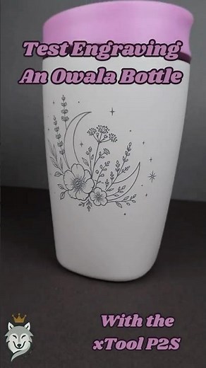 Satisfying Laser Engraving on an Owala Bottle Using the xTool P2S | Moon Floral Design