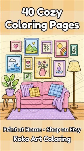 40 Cozy Coloring Pages to Print at Home #Shorts