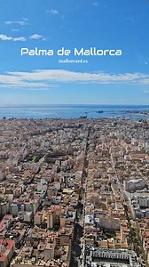 Today the weather is absolutely perfect for flying above Palma de Mallorca the sunlight dances on the turquoise bay and La Seu Cathedral shines like a golden crown by the sea from up here the rooftops of the old town look like a mosaic of terracotta and hidden courtyards winding through narrow streets the Paseo Marítimo stretches along the shore lined with palm trees and shimmering yachts and in the distance the Stierkampfarena reveals its round shape a striking landmark that tells the story of 