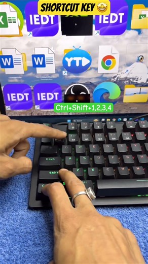 Computer 🖥️ Shortcut Key for Desktop Icon Size Change #tricks #keyboard #mechanicalkeyboard #typing