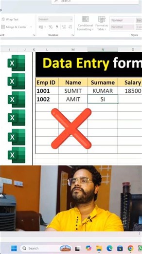 Excel Data Entry Form Trick 🔥 | Data Entry Fast Kaise Kare? #Shorts #ytshorts