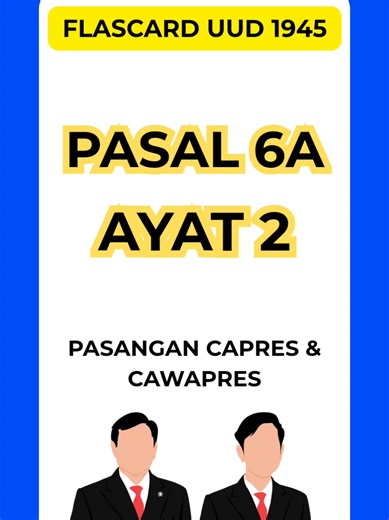 Isi UUD 1945 Pasal 6A Ayat 2 — Siapa yang Mengusulkan Capres-Cawapres? Apa kamu tahu siapa yang berhak mengusulkan pasangan Calon Presiden dan Wakil Presiden? Jawabannya ada di UUD 1945 Pasal 6A Ayat (2). Dalam pasal ini ditegaskan bahwa pasangan Presiden dan Wakil Presiden harus diusulkan oleh partai politik atau gabungan partai politik peserta pemilu. Artinya, masyarakat tidak bisa mengusulkan langsung, dan pasangan independen juga tidak bisa maju tanpa partai. Pasal ini penting banget dipaham