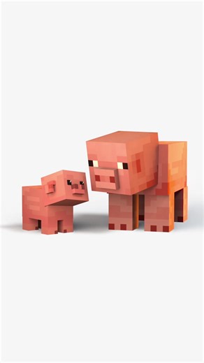 This one was fun 😄 Check my bio for all my creations! #minecraft #pig #baby #mobs #3d
