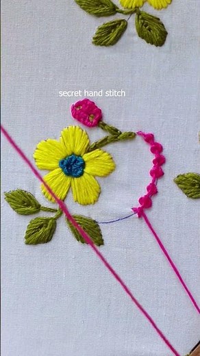 elegant flower embroidery stitch and palestrina embroidery design #embroiderylover #shorts #flowers