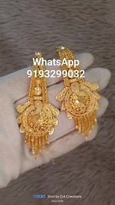 One gram gold plated earrings WhatsApp 9193299032 | D.A. Creations
